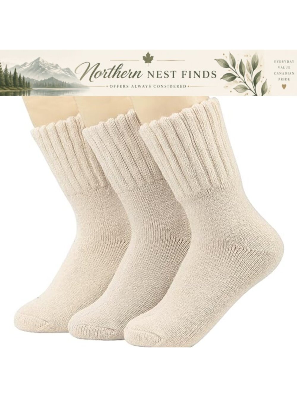 Thick Winter Knit Warm Calf Socks for Women - 3 Pairs